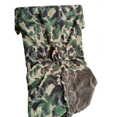 China JUNZHI Tie Dye Anti-Static Leopard Camouflage Sherpa Blanket for sale