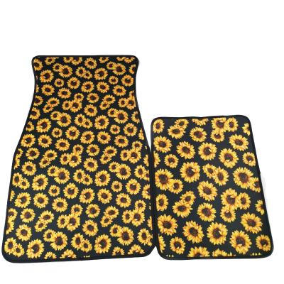 China Protect Car Floor Wholesale Customized Sunflower Leopard Serape Print Car Mats for sale