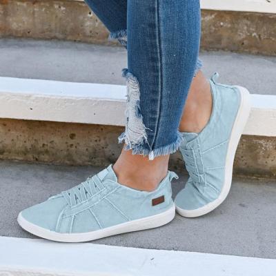 China Court Sneakers Women Solid Color Elastic Band Slip On Canvas Sports Shoes for sale