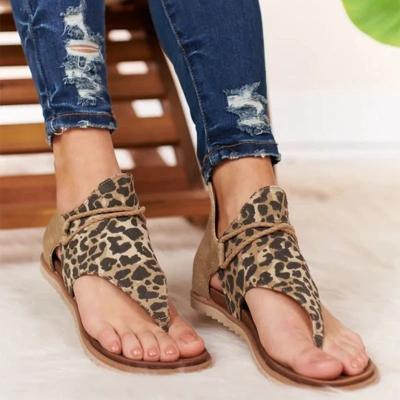 China Wholesale Ankle Flip Flop Women Flat Sandals With Straps Super Posh Gladiator Comfy Sandals 35-43 for sale