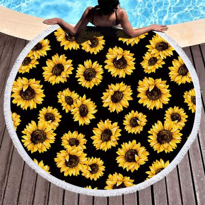 China Beach Towel Yoga Mat Carpet Print Color Pattern Leopard Bath Compressed Round Women Towel for sale