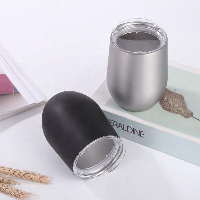 China Sustainable Popular Double Wall Stainless Steel Vacuum Insulated Stemless Wine Cup With Wide Mouth For 12OZ Volume for sale