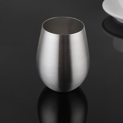 China Minimalist Best Selling Stemless 18/8 Single Wall Stainless Steel Wine Cup With Customized Color LOGO For Volume 17oz for sale