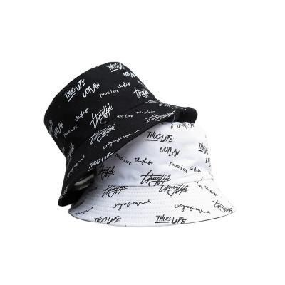 China Outdoor Casual Daily Wear Designer Reversible Custom Logo Allover Printed And Cotton Fisherman Bucket Hat With Embroidered Private Label Label for sale