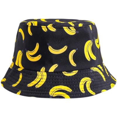 China Bucket Hats Fashion Vintage Print Bucket Hat New With Fruit For Women Panama Summer Reversible Double Side Hat Wearing Fisherman for sale