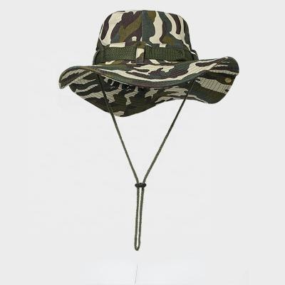 China Breathable Climbing Mountaineering Sunshade Sports Round Recreational Fisherman Camouflage Travel Windproof Rope Hat Outdoor Benny Hat for sale