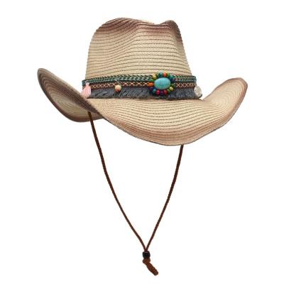 China Fashion \ wholesale custom woying comfortable \ durable 2022 summer moral western cowboy straw hat for sale