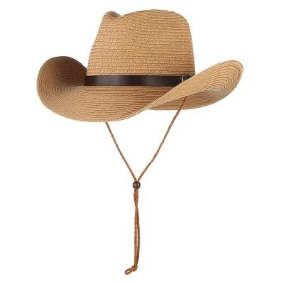 China Casual Universal Parent-child Straw Spring Summer And Autumn Beach Soft Foldable Outdoor Sun Shade And Large Sunscreen Gutters Cowboy Hat for sale