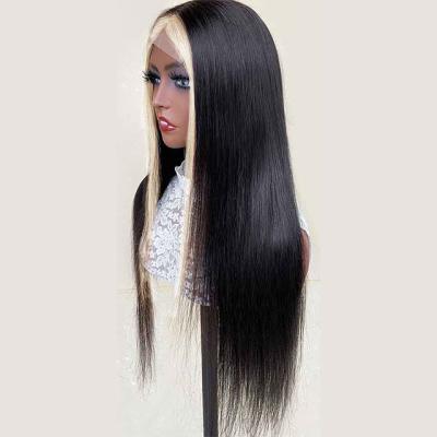 China Straight Grade 10A Vigs Virgin Black And Blonde Two Colors Cheap Accent Wig Hair For Fashion Women for sale