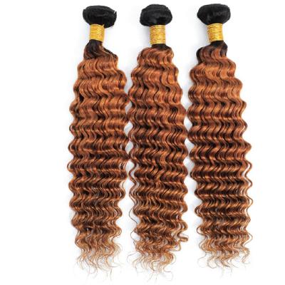 China Deep Wave Two Colors Deep Wave T1B/30 Machine Hair 100g Top Quality Genius Weft Wefts Hair Extensions for sale