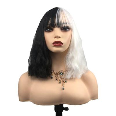 China Low MOQ Hot Selling Halloween Cosplay Synthetic Cruella Wig Party Girls Wig for Halloween for sale