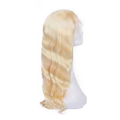 China Fashionable Wholesale Virgin 613 Blonde Raw Body Wave Full Lace Hair Wigs With Fate 130% for sale