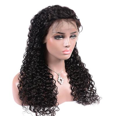 China Factory Sale 150% 180% 250% Density 360 HD Full Lace Hair Wig Water Wave Transparent Frontal Afro Water Wave Curly Wig for sale