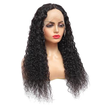 China Cheap Body Wave Glueless 13*4 HD Lace Front Human Hair Water Wave 180% Transparent Wig For Black Women for sale