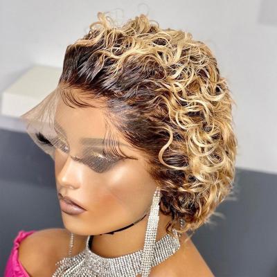 China Pixie Wholesale Raw Brazilian Virgin 130% Density 13x4 HD Hair Lace Front Wig Body Wave for sale