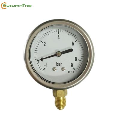 China Stainless Steel Case 1.6% Liquid Filled Pressure Gauge 600Bar Gauge for sale