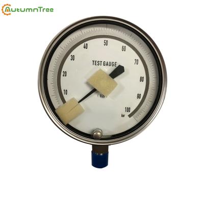 China 6 Inch SS304 Stainless Steel Brass Internal Head Test Pressure Gauge 6