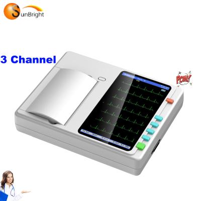 China Metal ecg price Manufacturer 3-Channel ECG Sun-7031 Portable Electrocardiograph ECG Machine for sale