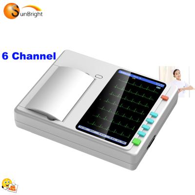 China Hot Selling Portable Metal ECG Advance 6 ECG Sun-7062 Portable 12 Channel With Touch Screen Electrocardiogram ECG for sale