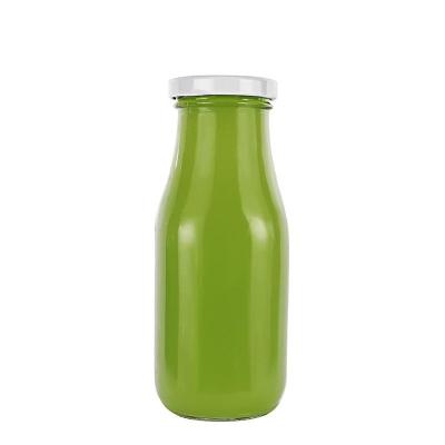 China Vintage 11oz Reusable Reusable Dairy Bottle Glass Clear Beverage Bottles for sale