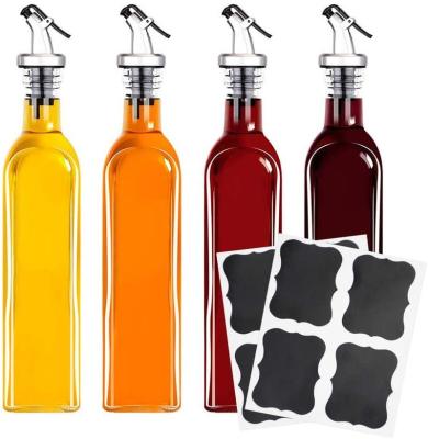 China Transparent 20ml 60ml 100ml 250ml Household Products Edible Oil Glass Bottle 500ml Square Olive Oil Glass Bottle for sale