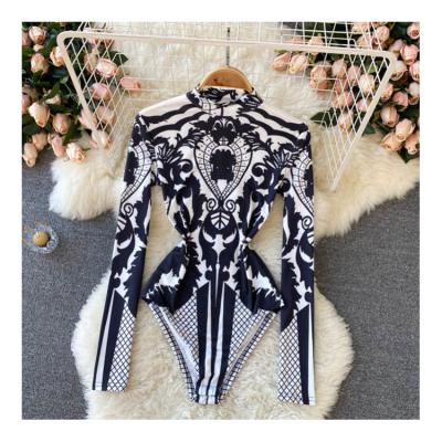 China Other factory wholesale women long girdle sexy black turtle neck party girl body suit for sale