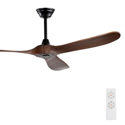 China 60 Inch Orient Style Modern Wooden Blades Design 3 Blades Orient Style Solid Wood DC Remote Control Cealing Fan for sale