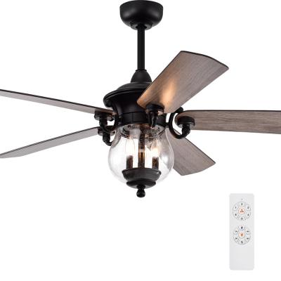 China With Retro Light 5 Blades 52 Inch Ceiling Fan With Remote Control Ceiling Fan Light For Living Room Home Dining for sale