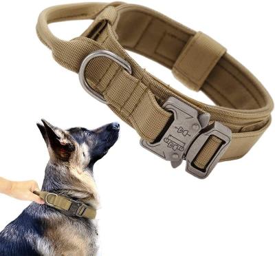 China Durable High Quality Nylon&Cotton Multicolor Wear-resistant Customization Adjustable Outdoor Tactical Training Dog Collar for sale