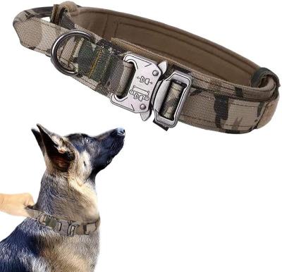 China Durable High Quality Nylon&Cotton Multicolor Wear-resistant Customization Adjustable Outdoor Tactical Training Dog Collar for sale