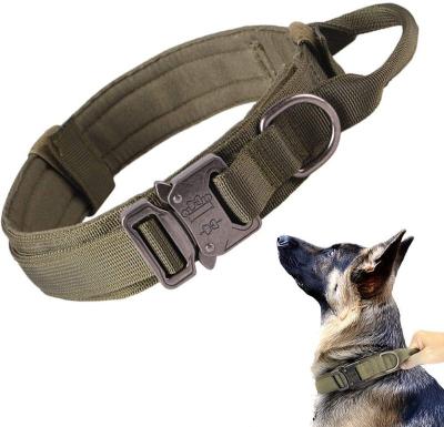 China Durable High Quality Nylon&Cotton Multicolor Wear-resistant Customization Adjustable Outdoor Tactical Training Dog Collar for sale