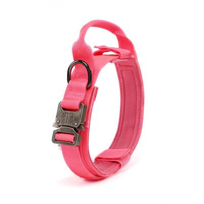 China Durable High Quality Nylon&Cotton Multicolor Wear-resistant Customization Adjustable Outdoor Tactical Training Dog Collar for sale