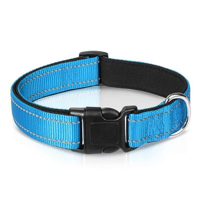 China OEM Dog Collar Reflective Soft Neoprene Padded Breathable Nylon Pet Collar Adjustable For Puppy And Small Dogs for sale