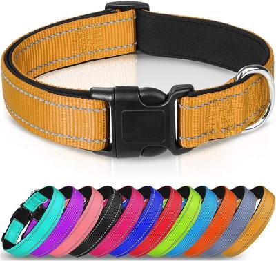 China Wholesale Reflective Soft Dog Collar Neoprene Padded Breathable Nylon Pet Collar Adjustable For Puppy And Small Dogs for sale