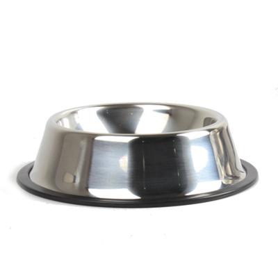 China Hot Selling Cheap Metal Stainless Steel Pet Dish Pet Driver Dog Rubber Bottom Bowl Viable for sale