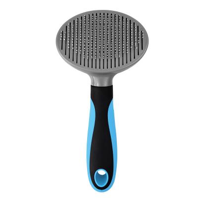 China Stocked Self Cleaning Slicker Pet Grooming Brush for Small Large Dogs Cats Comfortable Safe Anti-Slip Comb for Pets for sale