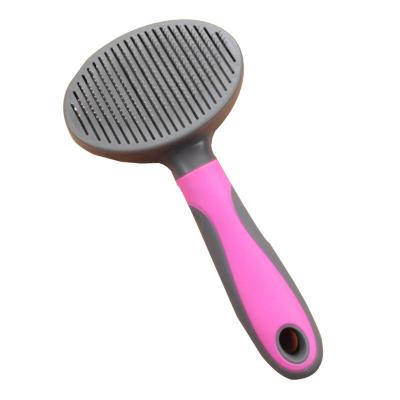 China Wholesale Stocked Self Cleaning Slicker Pet Grooming Brush for Small Large Dogs Cats Comfortable Safe Anti-Slip Comb for Pets for sale