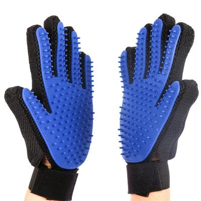 China Cat Pet Silicone Glove Bath Grooming Dog Massage Glove Five Finger Viable Hair Removal Glove Wash Brush for sale