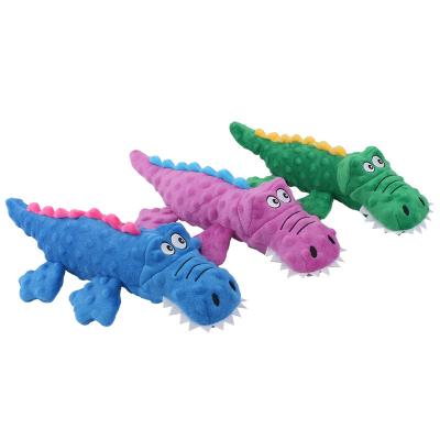 China New Viable Pets Plush Squeaky Dog Toys Funny Crocodile Trained Chew Cleaning Teeth Toy Puppy Training Interactive Supplies for sale