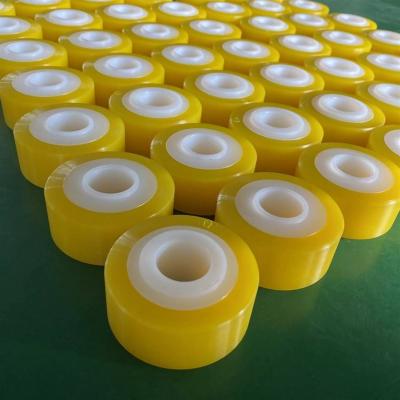 China Durable PU Polyurethane Polyurethane Wheel Load Roller Wheel Solid Caster Industrial Coating Wheels for sale