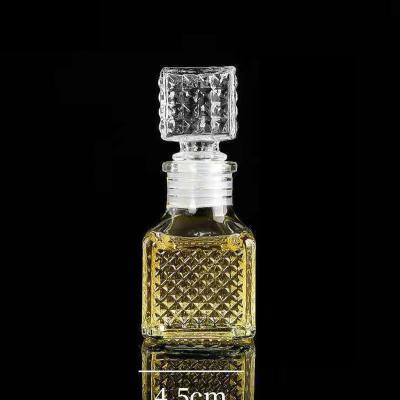 China Wholesale Beverage Wedding Favors Small Custom Empty Gift 50ml 1.7floz Square Shape Cologne Whiskey Glass Bottles For Liquor for sale