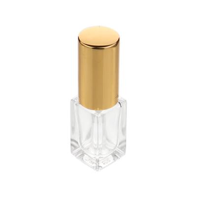 China Wholesale Empty Square Stock Small Cosmetic Pocket Bottle 4ml Mini Travel Glass Spray Perfume Perfume Bottle With Cap for sale