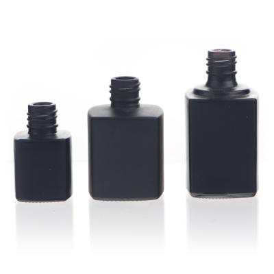 China New Designer Unique 6ml 8ml 16ml 17ml Black Square Cosmetic Empty Nail Polish Glass Bottles With Brush for sale