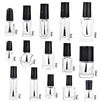 China 5ml 10ml 15ml Cosmetic Package Nail Polish Glass Bottle With Cap Bottles Glass Nail Polish Bottle With Brush for sale