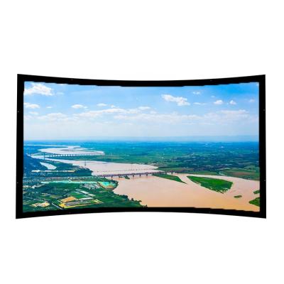 China ISKSCREEN Brand OEM Double Layer Combination 100 Inch 4k Fixed Projector Screen For Living Room for sale