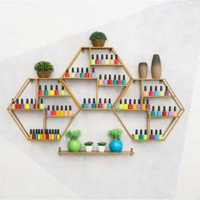 China Customized Iron Iron Multi Function Perfume Display Racks Nail Polish Wall Rack for sale