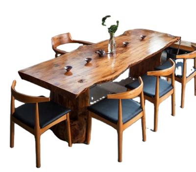 China 100% Hotel Restaurant Wooden Countertop Solid Wood Dining Table and Chair for sale