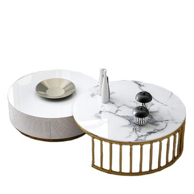 China Multi-functional creative coffee table coffee table modern extendable round marble living room small family for sale