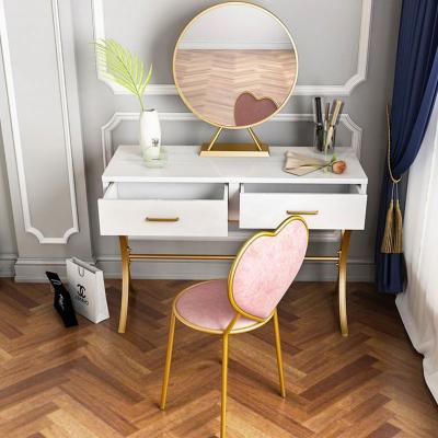 China Adjustable simple style bedroom furniture iron fram wooden dressing table (other) for women for sale