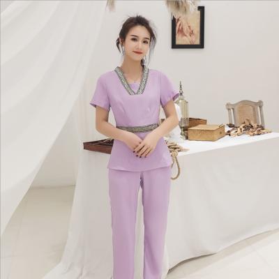 China Simple Technician Uniforms Beauty Salon Health Salons Foot Baths Pedicures Foot Massage Fits Technicians Work Clothes for sale